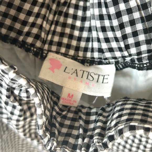 Dolls Kill Cut-Out Gingham Romper (Medium) - Black/White - Picture 4 of 4